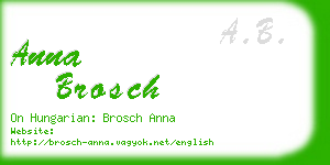 anna brosch business card